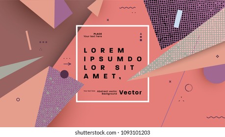 Geometrischer abstrakter Hintergrund mit trendigen Mustern und Elementen. Vektor eps10 Illustration