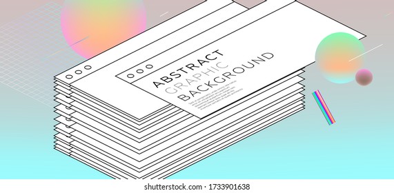 Fondo geométrico abstracto con formas de moda, ventana de interfaz de usuario, composición dinámica moderna. Ilustración de vectores eps10