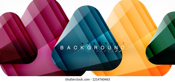 Geometrischer abstrakter Hintergrund, Dreiecke, trendige Layoutvorlage für Geschäfts- oder Technologiepräsentation oder Web-Design-Cover, Bildschirmhintergrund. Vektorgrafik