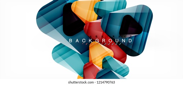 Fondo geométrico abstracto, triángulos, plantilla de diseño de moda para presentación de negocios o tecnología o cubierta de diseño web, fondo de pantalla. Ilustración del vector