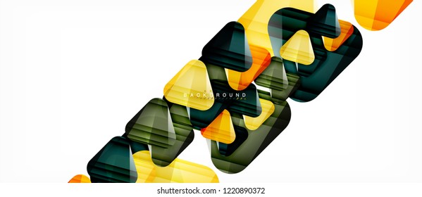 Geometrischer abstrakter Hintergrund, Dreiecke, trendige Layoutvorlage für Geschäfts- oder Technologiepräsentation oder Web-Design-Cover, Bildschirmhintergrund. Vektorgrafik