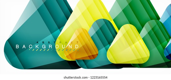 Fondo geométrico abstracto, triángulos, plantilla de diseño de moda para presentación de negocios o tecnología o cubierta de diseño web, fondo de pantalla. Ilustración del vector