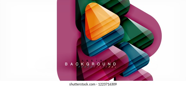 Geometric abstract background, triangles, trendy layout template for business or technology presentation or web design cover, wallpaper. Vector illustration