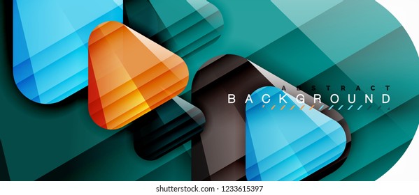 Fondo geométrico abstracto, triángulos, plantilla de diseño de moda para presentación de negocios o tecnología o cubierta de diseño web, fondo de pantalla. Ilustración del vector