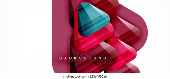 Geometric abstract background, triangles, trendy layout template for business or technology presentation or web design cover, wallpaper. Vector illustration