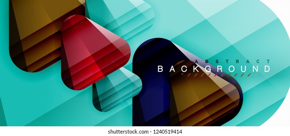 Fondo geométrico abstracto, triángulos, plantilla de diseño de moda para presentación de negocios o tecnología o cubierta de diseño web, fondo de pantalla. Ilustración del vector