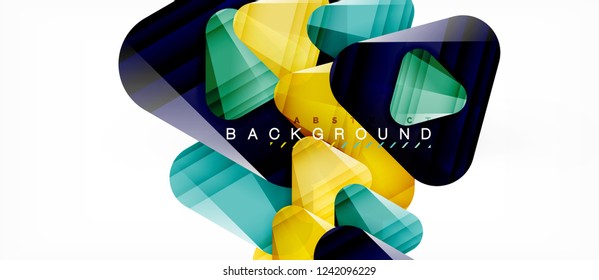 Geometric abstract background, triangles, trendy layout template for business or technology presentation or web design cover, wallpaper. Vector illustration