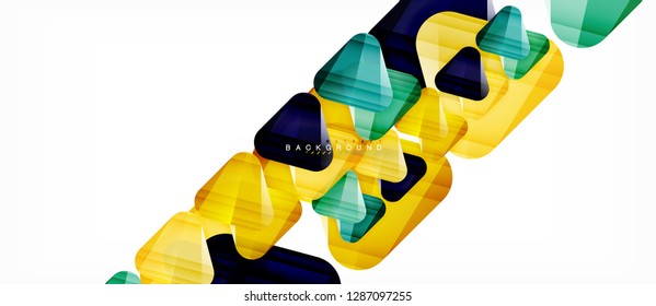 Geometric abstract background, triangles, trendy layout template for business or technology presentation or web design cover, wallpaper. Vector illustration