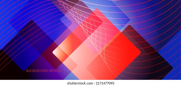 Geometric abstract background. Various geometric shapes. Cover design, background, wallpaper. Vector