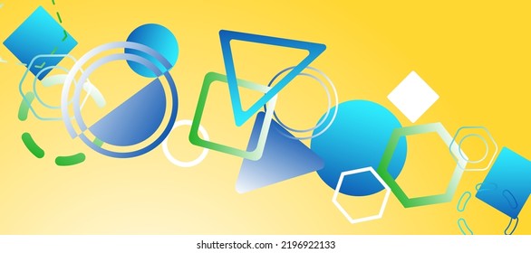 Geometric abstract background. Various geometric shapes. Cover design, background, wallpaper. Vector