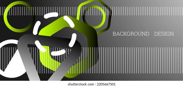 Geometric abstract background. Various geometric shapes. Cover design, background, wallpaper. Vector