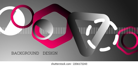 Geometric abstract background. Various geometric shapes. Cover design, background, wallpaper. Vector