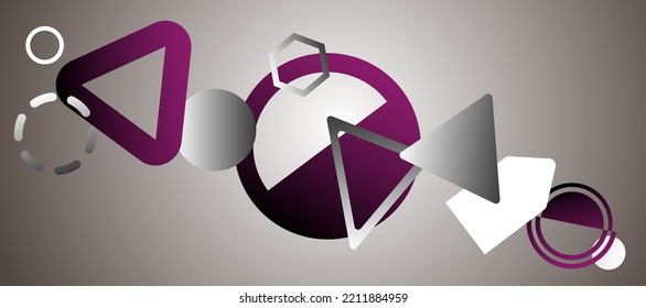Geometric abstract background. Various geometric shapes. Cover design, background, wallpaper. Vector