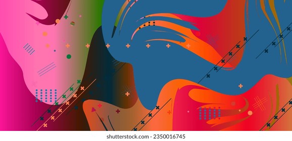 Geometric abstract background vector illustration.Gradient color background with shapes and element