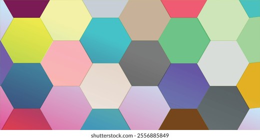 Geometric Abstract Background Vibrant Hexagon Pattern, Neon Pink and Blue Illustration of abstract technology.
