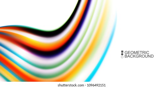 Geometric abstract background with waves in blurred colors