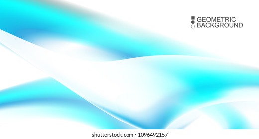 Geometric abstract background with waves in blurred colors