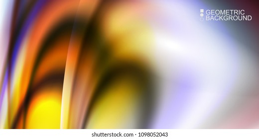 Geometric abstract background with waves in blurred colors