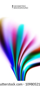 Geometric abstract background with waves in blurred colors