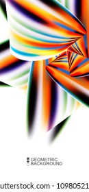 Geometric abstract background with waves in blurred colors