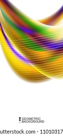 Geometric abstract background with waves in blurred colors