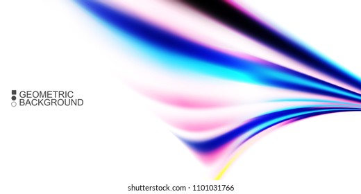 Geometric abstract background with waves in blurred colors