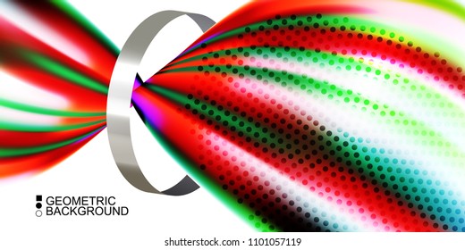 Geometric abstract background with waves in blurred colors
