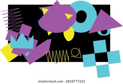 Geometric abstract background with yellow triangle and purple corner