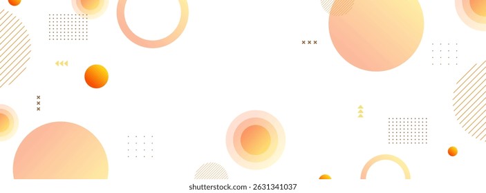 Fondo abstracto geométrico, marco de Anuncio, gradaciones naranja y amarillo, fondo de memphis, línea de forma, memphis, ilustración de Vector.