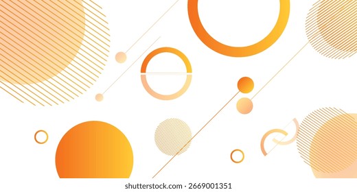Plano de fundo abstrato geométrico, quadro de banner, gradações laranja e amarela, plano de fundo memphis, linha de forma, memphis, ilustração vetorial.