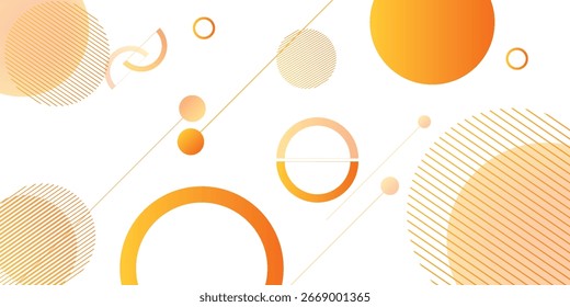 Fondo abstracto geométrico, marco de Anuncio, gradaciones naranja y amarillo, fondo de memphis, línea de forma, memphis, ilustración de Vector.