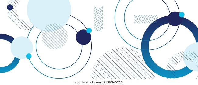 geometric abstract background.blue gradations.circle effect style.shape line.