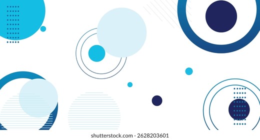 geometric abstract background.blue gradations.circle effect style.shape line. vector ilustration