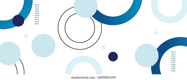 Fondo abstracto geométrico. Gradaciones azules. Estilo de efecto de círculo. Línea de forma.