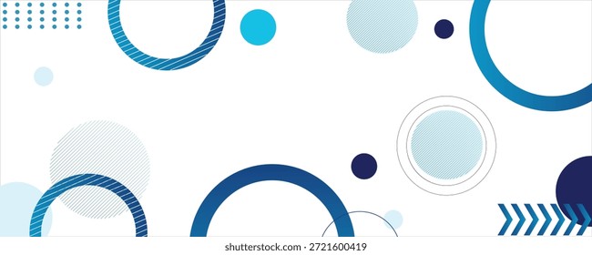 Fondo abstracto geométrico. Gradaciones azules. Estilo de efecto de círculo. Línea de forma.