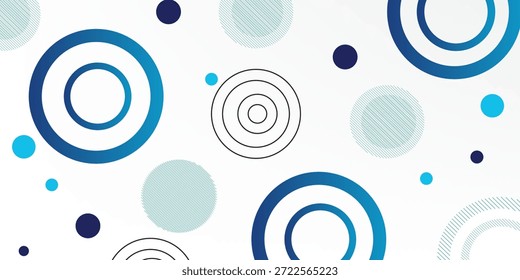 Fondo abstracto geométrico. Gradaciones azules. Estilo de efecto de círculo. Línea de forma.