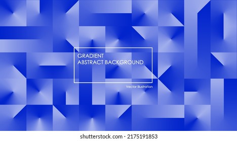 Geometric Abstract Backgrounds Design. Composition of simple geometric shapes on a blue background. For use in Presentation, Flyer and Leaflet, Cards, Landing, Website Design. Vector illustration.