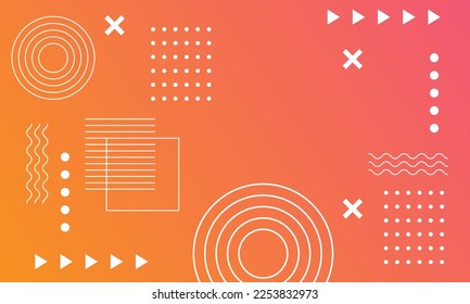 Geometric Abstract Backgrounds Design. Composition of simple geometric shapes on a orange gradation background.