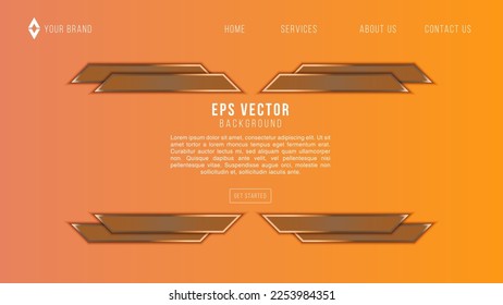 Geometric Abstract Backgrounds Design. Composition of simple geometric shapes on a orange background. For use in Presentation, Flyer and Leaflet, Cards, Landing, Website Design. Vector illustration.