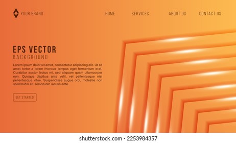 Geometric Abstract Backgrounds Design. Composition of simple geometric shapes on a orange background. For use in Presentation, Flyer and Leaflet, Cards, Landing, Website Design. Vector illustration.