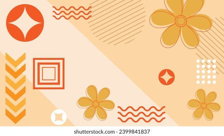 Geometric Abstract Backgrounds Design. Composition of simple geometric shapes primitive elements. For use in website, print, basis for banners, wallpapers, business cards, brochure, banner, calendar