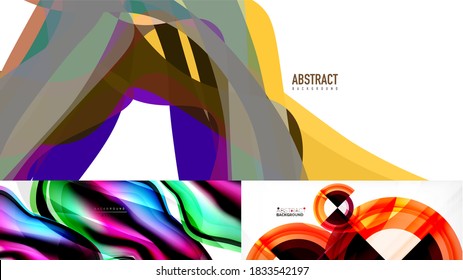 Geometric abstract backgrounds with shadow lines, modern forms. Vector illustrations for covers, banners, flyers and posters and other templates