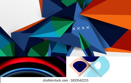 Geometrische abstrakte Hintergründe mit Schattenlinien, moderne Formen. Vektorgrafiken für Cover, Banner, Flyer und Poster und andere Vorlagen