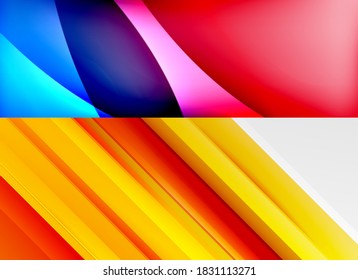 Geometric abstract backgrounds with various modern designs. Vector illustrations for covers, banners, flyers and posters and other templates