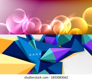 Antecedentes geométricos abstractos con varios diseños modernos. Ilustraciones vectoriales para portadas, pancartas, volantes y carteles y otras plantillas