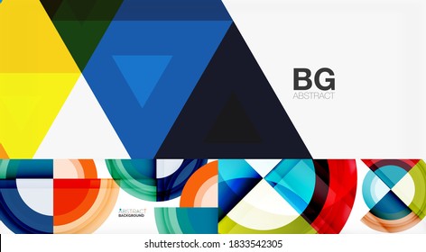 Geometric abstract backgrounds with various modern designs. Vector illustrations for covers, banners, flyers and posters and other templates