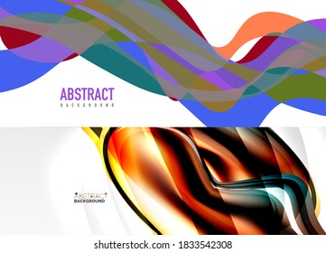 Geometric abstract backgrounds with various modern designs. Vector illustrations for covers, banners, flyers and posters and other templates
