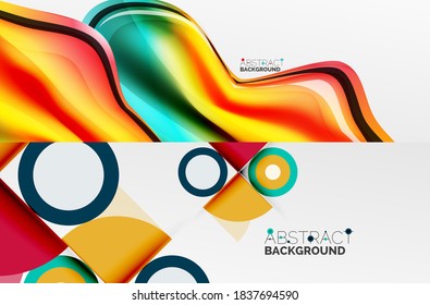 Geometric abstract backgrounds with various modern designs. Vector illustrations for covers, banners, flyers and posters and other templates