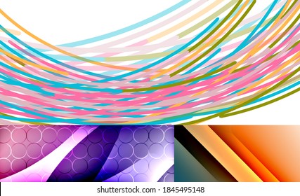 Geometric abstract backgrounds with various modern designs. Vector illustrations for covers, banners, flyers and posters and other templates