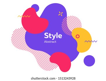 Geometric abstract badge. Dynamical colored forms and lines. Gradient abstract banners with flowing liquid shapes. Template for logo, flyer, presentation